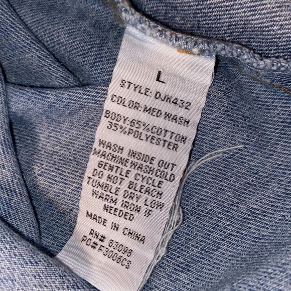 Ci Sono Blue denim collection cropped trucker Jean Jacket  EUC Size Large - Picture 11 of 12